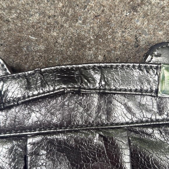 Two items! Metallic Silver Clutch and Adrienne Vittadini Rose Gold Card Holder - Picture 6 of 12